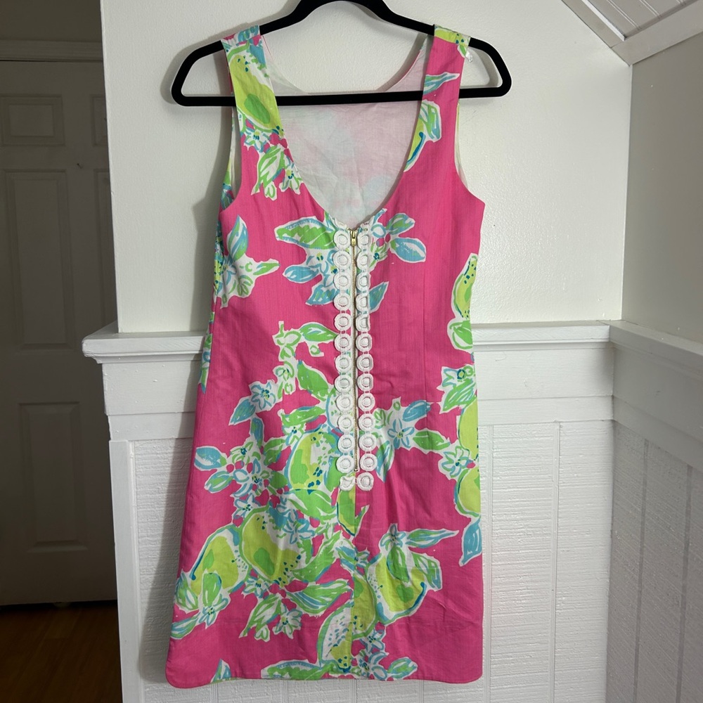 Lilly Pulitzer Delia Shift Mini Dress in Pink Lemonade Print size 6 - Picture 4 of 11